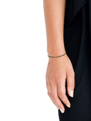 AllSaints Black Hexagon Bar Friendship Bracelet - Image 4 of 4