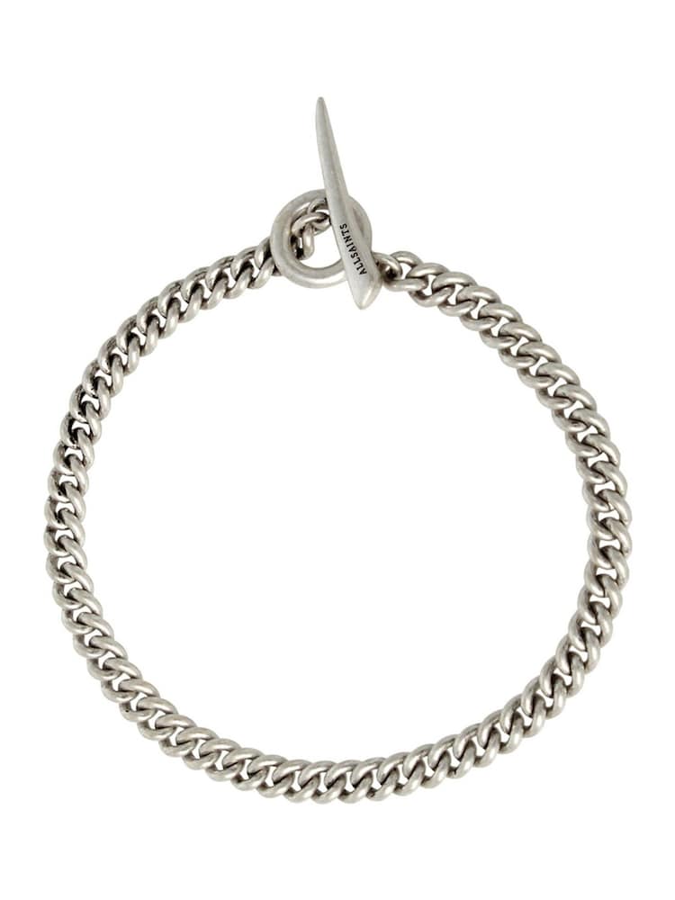AllSaints Silver Tone Mens Curb Chain Bracelet - Image 1 of 4