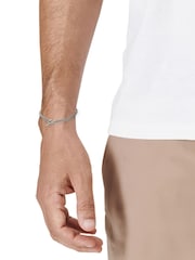 AllSaints Silver Tone Mens Curb Chain Bracelet - Image 4 of 4