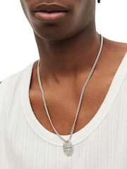 AllSaints Silver Tone Mens Signature Dog Tag Pendant Necklace - Image 5 of 5