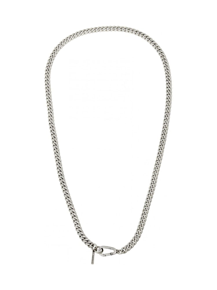 AllSaints Silver Tone Mens Curb Chain Necklace - Image 1 of 4