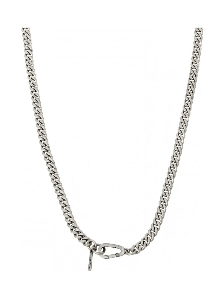 AllSaints Silver Tone Mens Curb Chain Necklace - Image 2 of 4