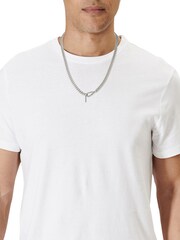 AllSaints Silver Tone Mens Curb Chain Necklace - Image 4 of 4
