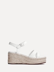 Linzi White Contour Double Front Strap Wedge Sandals - Image 2 of 5