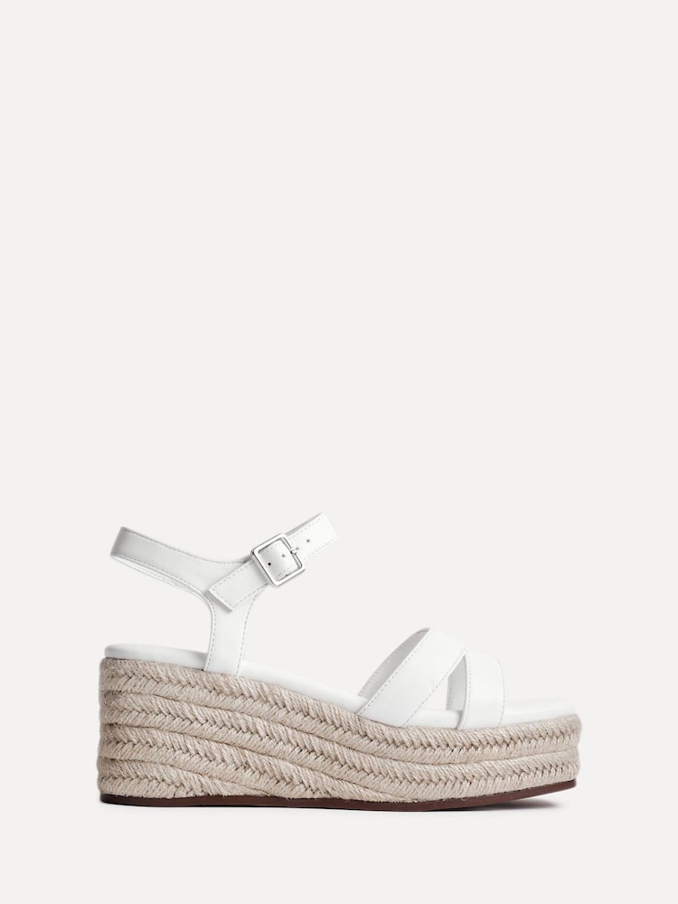 Linzi White Contour Double Front Strap Wedge Sandals - Image 2 of 5