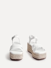 Linzi White Contour Double Front Strap Wedge Sandals - Image 3 of 5