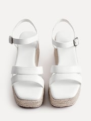 Linzi White Contour Double Front Strap Wedge Sandals - Image 4 of 5