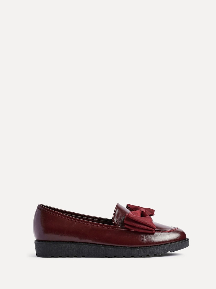 Linzi Red Cathy Platform Loafers with Large Bow - Image 2 of 5