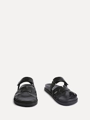 Linzi Black Essential Slip-On Sandals With Woven Front Strap - Image 3 of 5