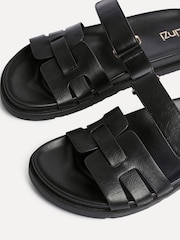 Linzi Black Essential Slip-On Sandals With Woven Front Strap - Image 5 of 5