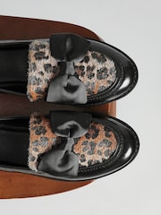 Linzi Leopard Cathy Platform Loafers with Large Bow - Image 6 of 6