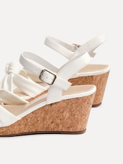 Linzi White Elyah Knotted Front Strap With Cork Wedges - Image 5 of 5