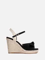 Linzi Black Portofino Espadrille Wedges With Bow Detail - Image 2 of 5
