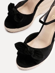 Linzi Black Portofino Espadrille Wedges With Bow Detail - Image 5 of 5