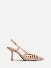 Linzi Nude Alias Cut Out Slingback Court Heels - Image 2 of 5