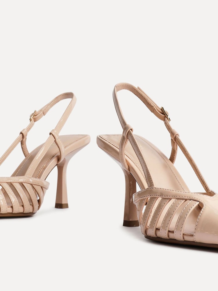 Linzi Nude Alias Cut Out Slingback Court Heels - Image 4 of 5