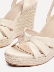 Linzi Nude Goddess Wedge Sandals With Knotted Front Straps - Image 5 of 6