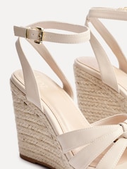Linzi Nude Goddess Wedge Sandals With Knotted Front Straps - Image 6 of 6