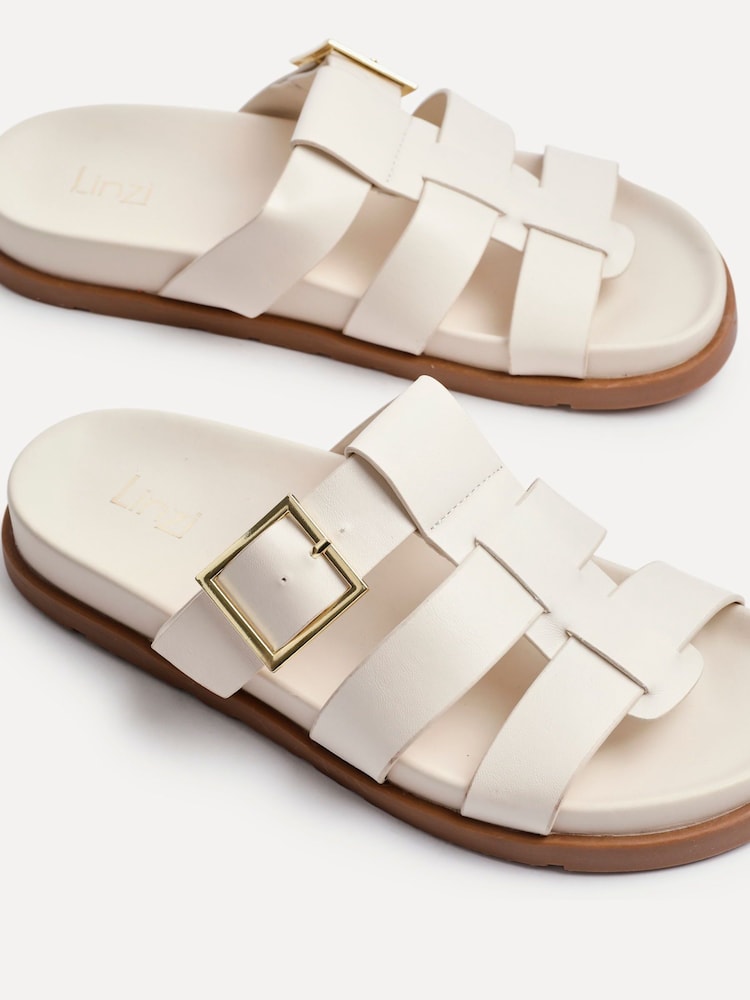 Linzi Pink Restore Gladiator Slip On Sandals With Buckle Detail - Image 5 of 5