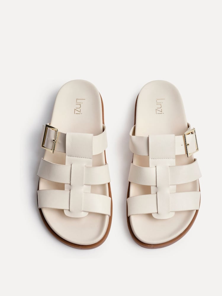 Linzi Pink Restore Gladiator Slip On Sandals With Buckle Detail - Image 9 of 9