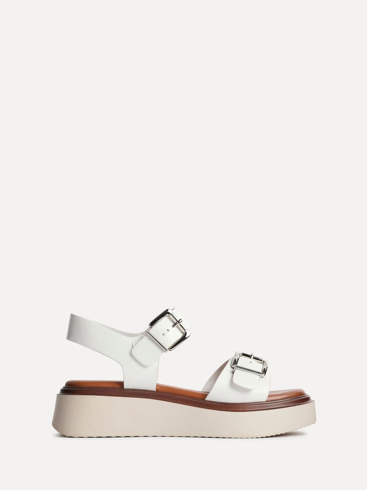 Linzi White Archive Flatform Sandals With Buckle Straps - Image 2 of 5