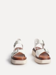 Linzi White Archive Flatform Sandals With Buckle Straps - Image 3 of 5