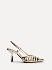 Linzi Gold Alias Cut Out Slingback Court Heels - Image 2 of 5