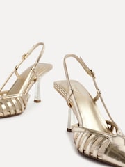 Linzi Gold Alias Cut Out Slingback Court Heels - Image 4 of 5