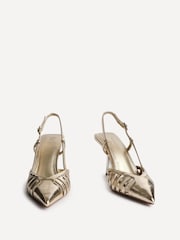 Linzi Gold Alias Cut Out Slingback Court Heels - Image 6 of 6