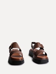 Linzi Brown Rox Double Strap Flatform Sandals With Buckle Detail - Image 3 of 5