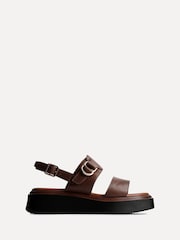 Linzi Brown Rox Double Strap Flatform Sandals With Buckle Detail - Image 4 of 5
