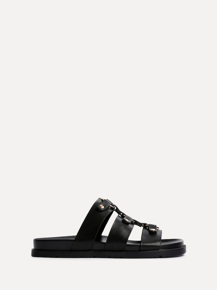 Linzi Black Marcia Studded Gladiator Slip On Sandals - Image 2 of 5