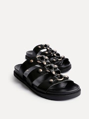 Linzi Black Marcia Studded Gladiator Slip On Sandals - Image 3 of 5