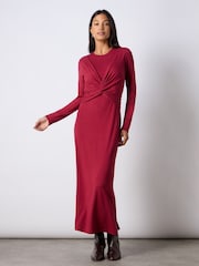 Ro&Zo Red Berry Jersey Twist Detail Dress - Image 1 of 4