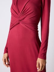 Ro&Zo Red Berry Jersey Twist Detail Dress - Image 3 of 4