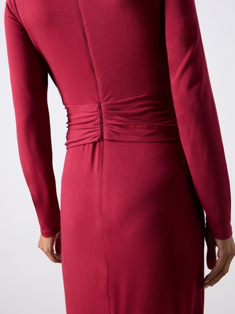 Ro&Zo Red Berry Jersey Twist Detail Dress - Image 4 of 4 Ro&Zo Red Berry Jersey Twist Detail Dress - Image 4 of 4