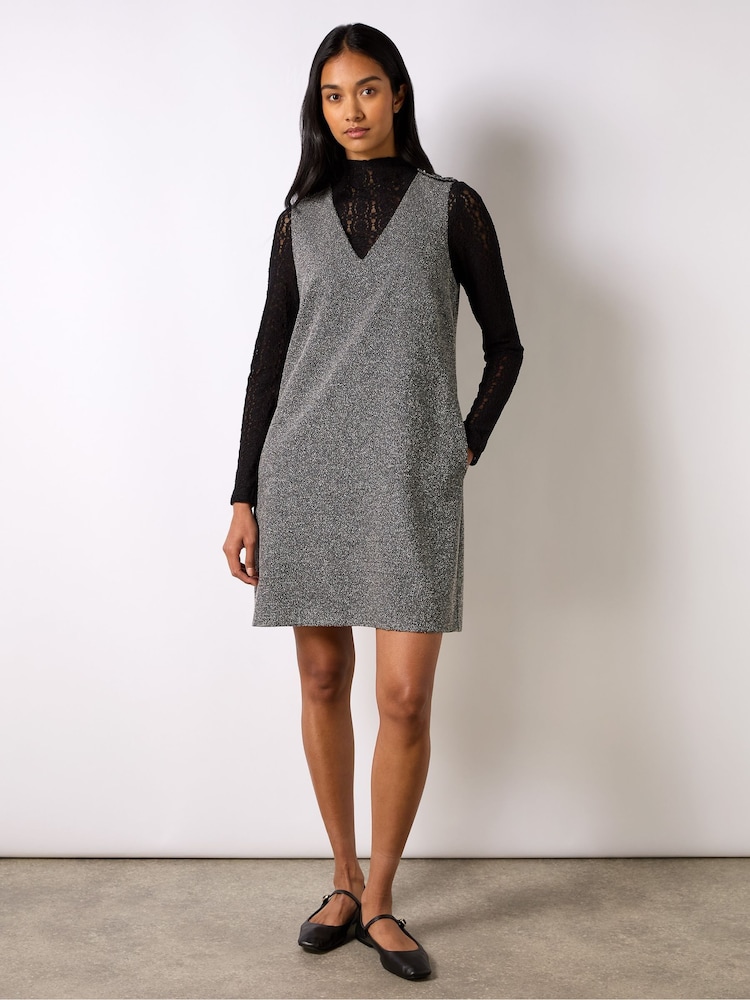 Ro&Zo Grey Mono Boucle Mini Dress - Image 1 of 4