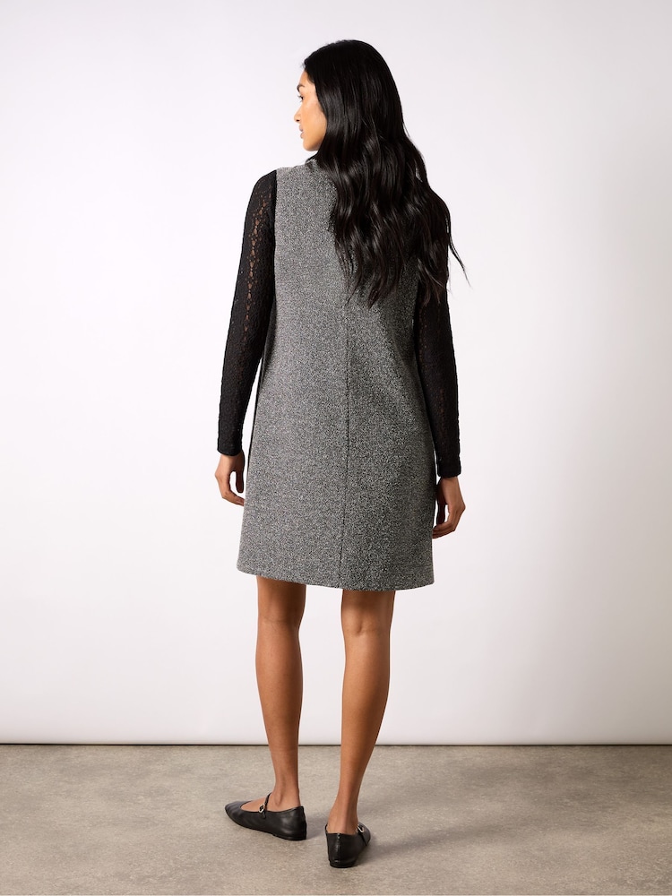 Ro&Zo Grey Mono Boucle Mini Dress - Image 2 of 4