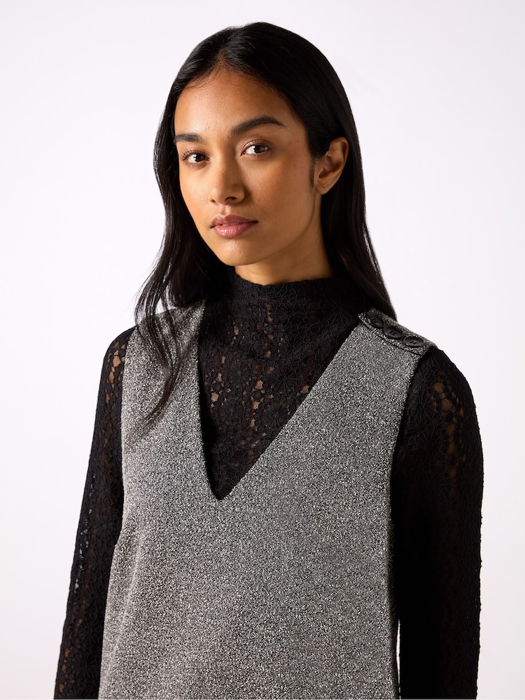Ro&Zo Grey Mono Boucle Mini Dress - Image 4 of 4