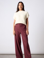 Ro&Zo Red Pinstripe Wide Leg Trousers - Image 2 of 5