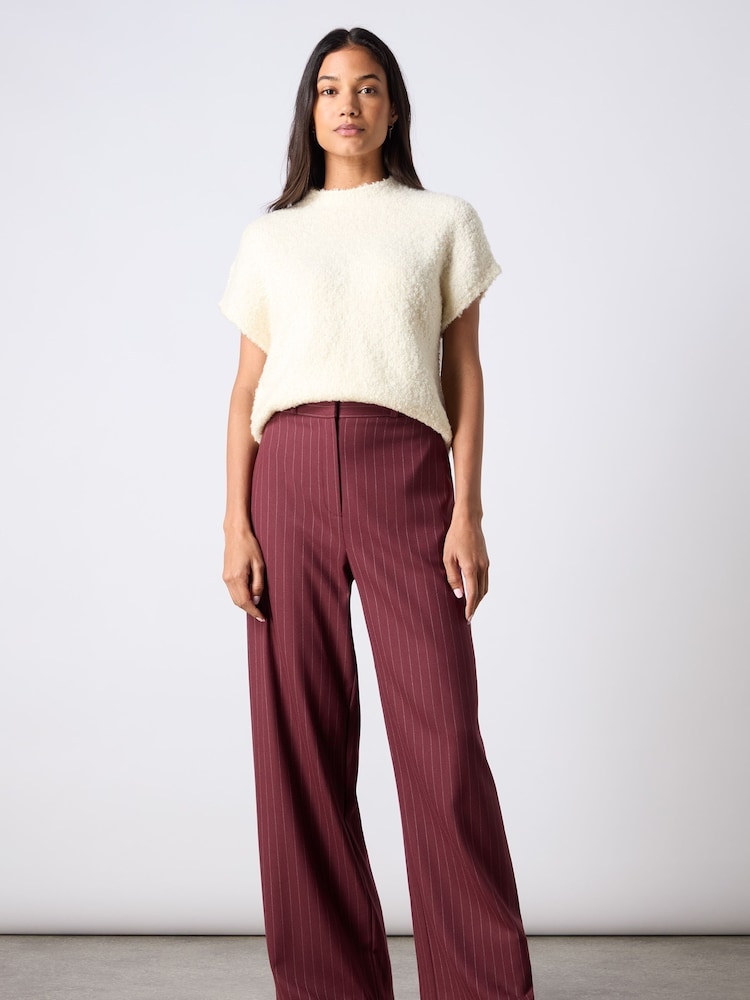 Ro&Zo Red Pinstripe Wide Leg Trousers - Image 2 of 5