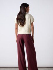 Ro&Zo Red Pinstripe Wide Leg Trousers - Image 3 of 5