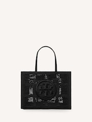 Tory Burch Black Large Ella Hand Crocheted Tote Bag - Image 1 of 6