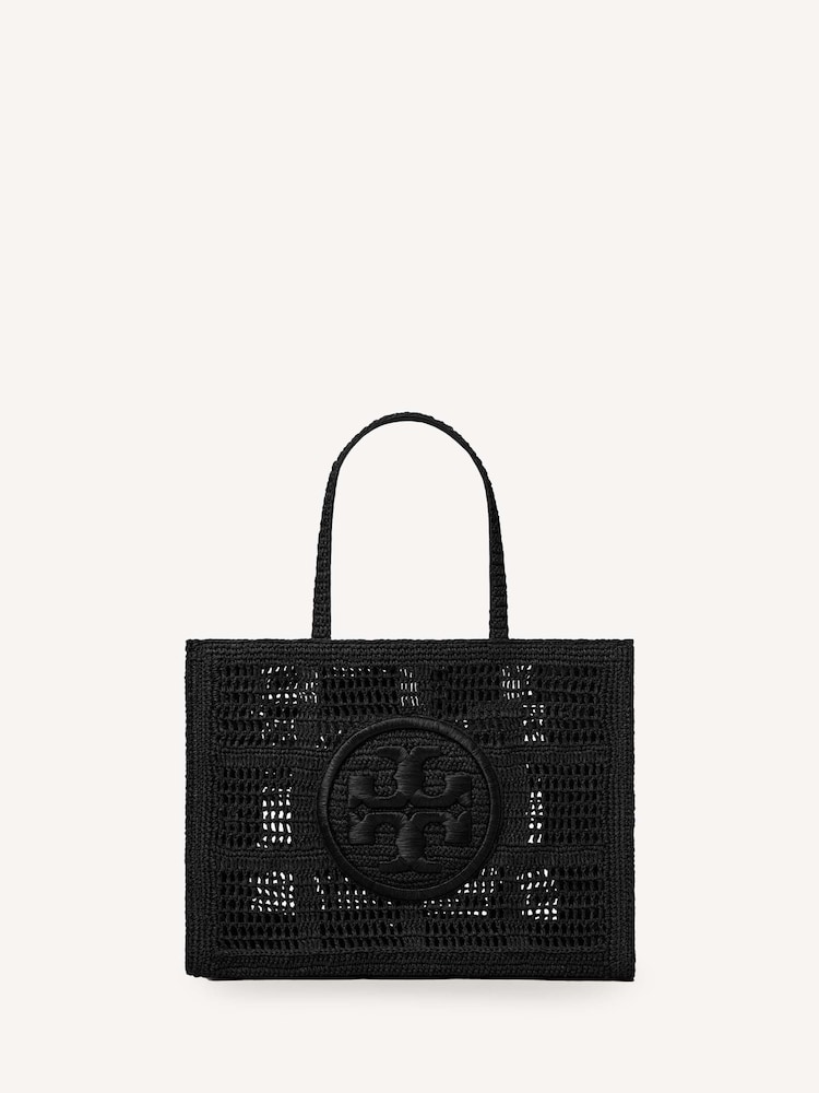 Tory Burch Black Large Ella Hand Crocheted Tote Bag - Image 1 of 6