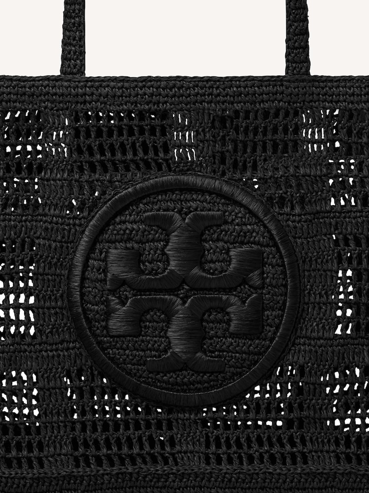 Tory Burch Black Large Ella Hand Crocheted Tote Bag - Image 6 of 6