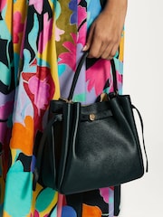 Tory Burch Black Romy Pebbled Bucket Bag - Image 3 of 6