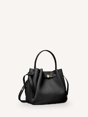 Tory Burch Black Romy Pebbled Bucket Bag - Image 4 of 6