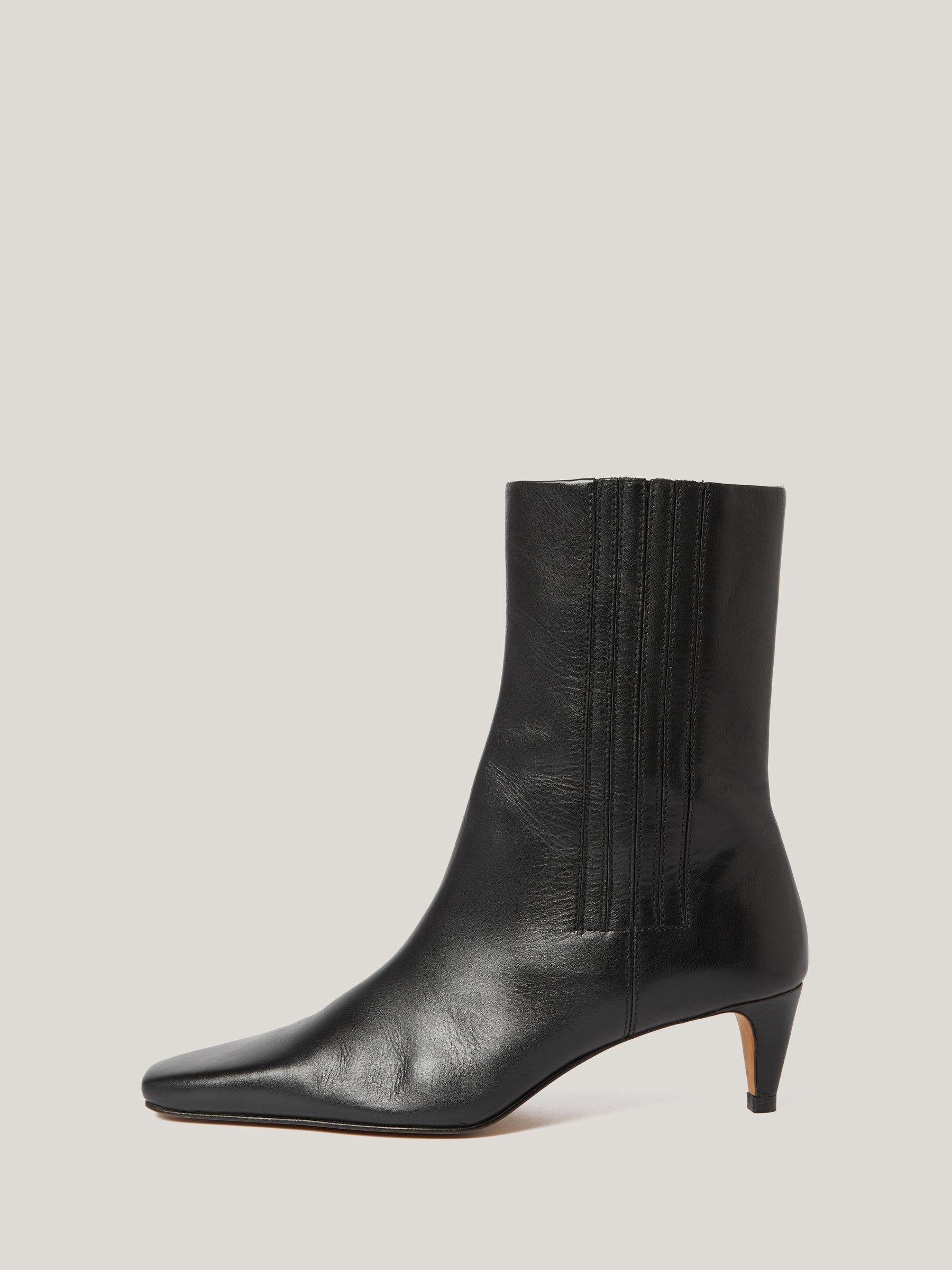 Buy Jigsaw Black Leather Valerie Ankle Boots from the Next UK online shop