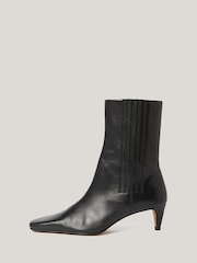 Jigsaw Black Leather Valerie Ankle Boots - Image 2 of 5