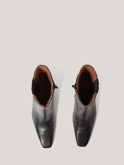 Jigsaw Black Leather Valerie Ankle Boots - Image 3 of 5